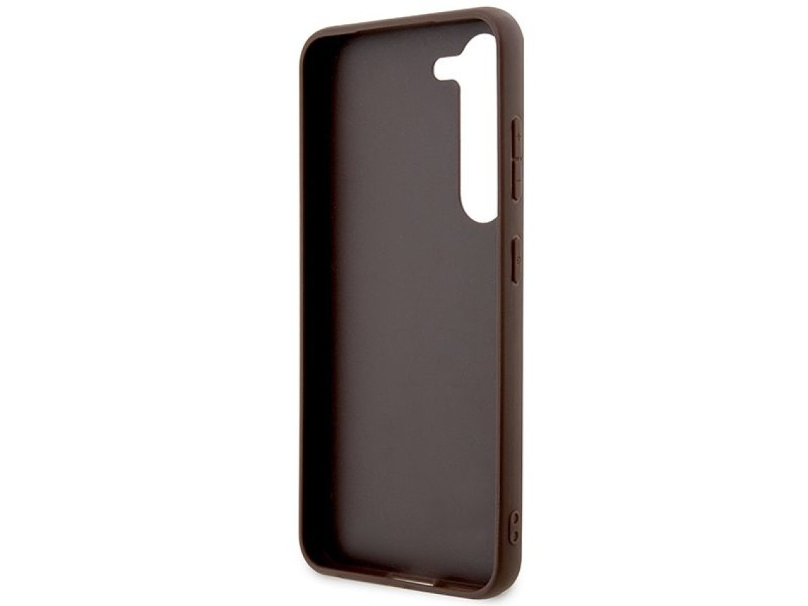 Guess GUHCS23S4GMGBR S23 S911 capa rígida marrom/marrom 4G com logotipo grande em metal