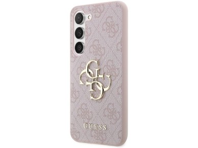 Capa r�gida rosa/rosa Guess GUHCS23S4GMGPI S23 S911 4G com logotipo grande em metal