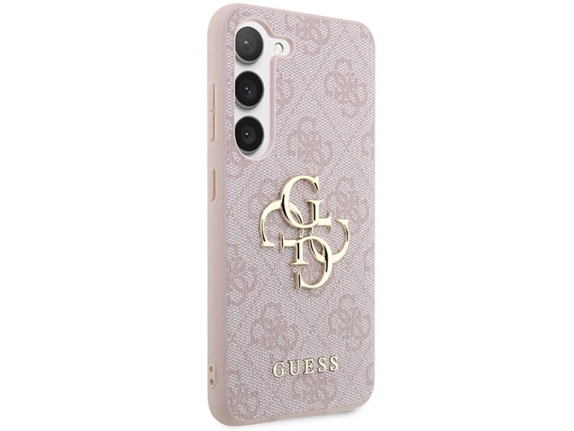 Estuche rígido Guess GUHCS23S4GMGPI S23 S911 rosa/rosa 4G con logo metálico grande