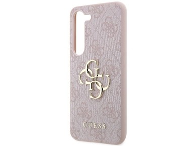 Capa r�gida rosa/rosa Guess GUHCS23S4GMGPI S23 S911 4G com logotipo grande em metal