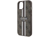 Capa rígida Guess GUHMP14MP4RPSW para iPhone 14 Plus 6.7" marrom/marrom com listras estampadas, comp Capa rígida Guess GUHMP14MP4RPSW para iPhone 14 Plus 6.7" marrom/marrom com listras estampadas, comp