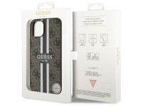 Capa rígida Guess GUHMP14MP4RPSW para iPhone 14 Plus 6.7" marrom/marrom com listras estampadas, comp Capa rígida Guess GUHMP14MP4RPSW para iPhone 14 Plus 6.7" marrom/marrom com listras estampadas, comp