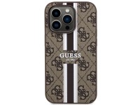 Capa rígida Guess GUHMP14LP4RPSW para iPhone 14 Pro de 6,1" marrom/marrom com listras impressas, com Capa rígida Guess GUHMP14LP4RPSW para iPhone 14 Pro de 6,1" marrom/marrom com listras impressas, com