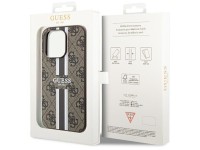 Capa rígida Guess GUHMP14LP4RPSW para iPhone 14 Pro de 6,1" marrom/marrom com listras impressas, com Capa rígida Guess GUHMP14LP4RPSW para iPhone 14 Pro de 6,1" marrom/marrom com listras impressas, com