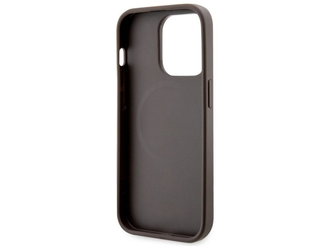 Capa rígida Guess GUHMP14XP4RPSW para iPhone 14 Pro Max 6.7" marrom/marrom com listras impressas, co
