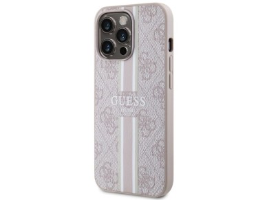 Guess GUHMP13LP4RPSP iPhone 13 Pro / 13 6.1" pink/pink hardcase 4G Printed Stripes MagSafe