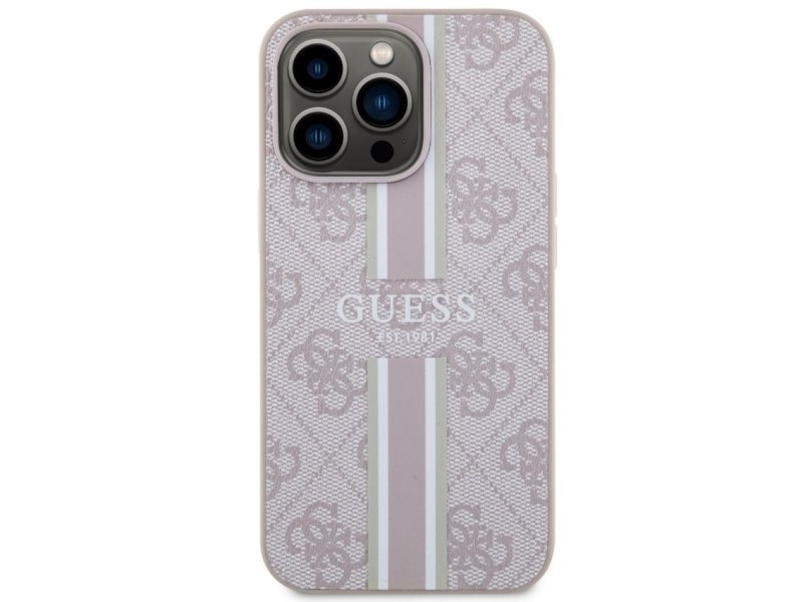 Funda r�gida Guess GUHMP13LP4RPSP para iPhone 13 Pro / 13 de 6,1" rosa/rosa, 4G, con estampado de ra