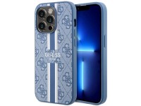 Capa rígida Guess GUHMP14LP4RPSB para iPhone 14 Pro 6.1" azul/azul com listras impressas, compatível Capa rígida Guess GUHMP14LP4RPSB para iPhone 14 Pro 6.1" azul/azul com listras impressas, compatível