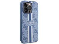 Capa rígida Guess GUHMP14LP4RPSB para iPhone 14 Pro 6.1" azul/azul com listras impressas, compatível Capa rígida Guess GUHMP14LP4RPSB para iPhone 14 Pro 6.1" azul/azul com listras impressas, compatível