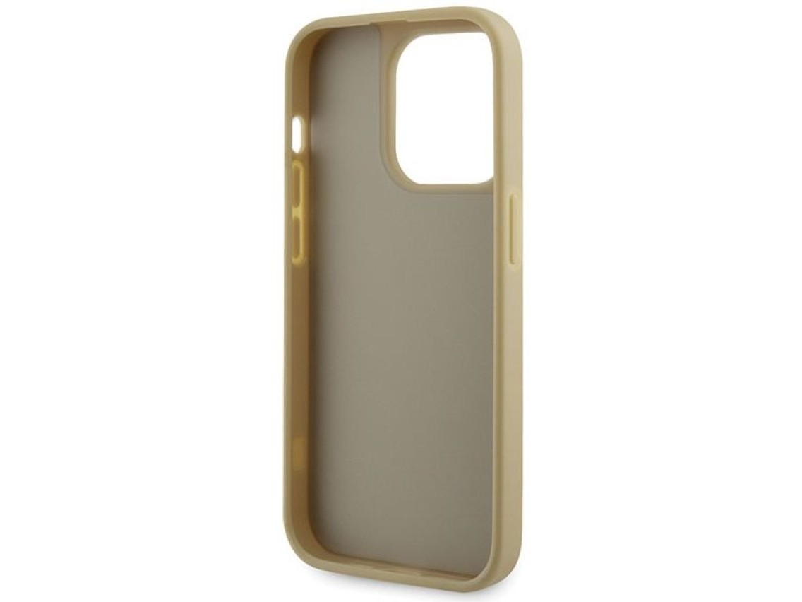 Capa rígida dourada/dourada com strass triangular para iPhone 14 Pro 6.1" Guess GUHCP14LHDGTPD