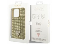 Capa rígida dourada/dourada com strass triangular para iPhone 14 Pro 6.1" Guess GUHCP14LHDGTPD Capa rígida dourada/dourada com strass triangular para iPhone 14 Pro 6.1" Guess GUHCP14LHDGTPD