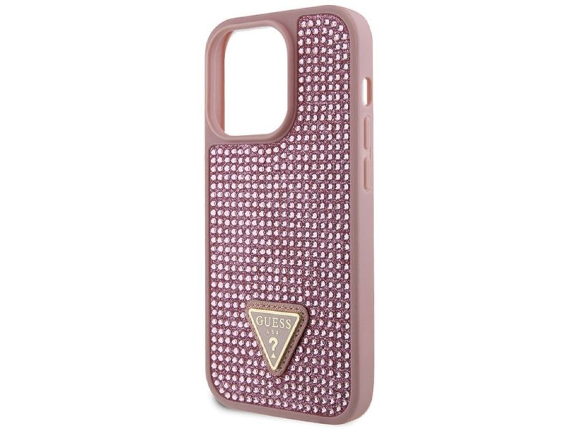 Guess GUHCP14LHDGTPP iPhone 14 Pro 6.1" pink/pink hardcase Rhinestone Triangle