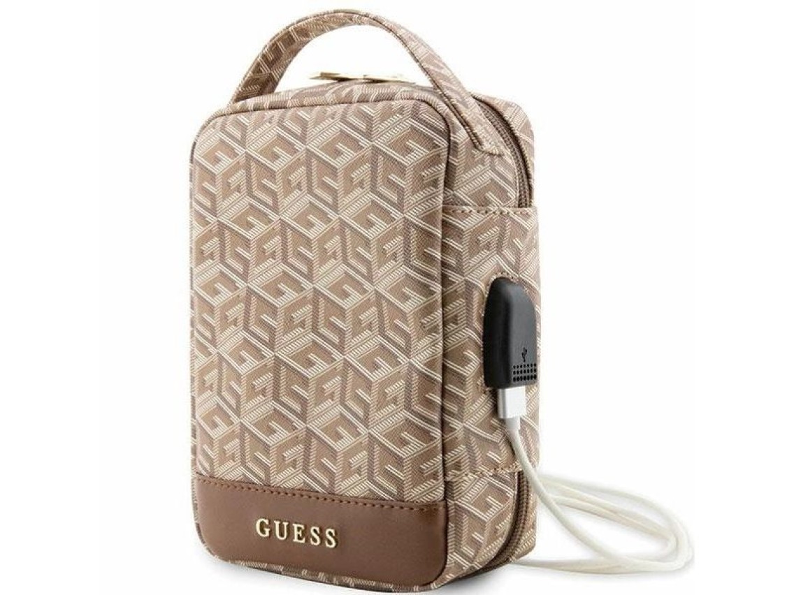 Bolsa organizadora Guess GUHBHGCFSEW - marrom GCube Stripe
