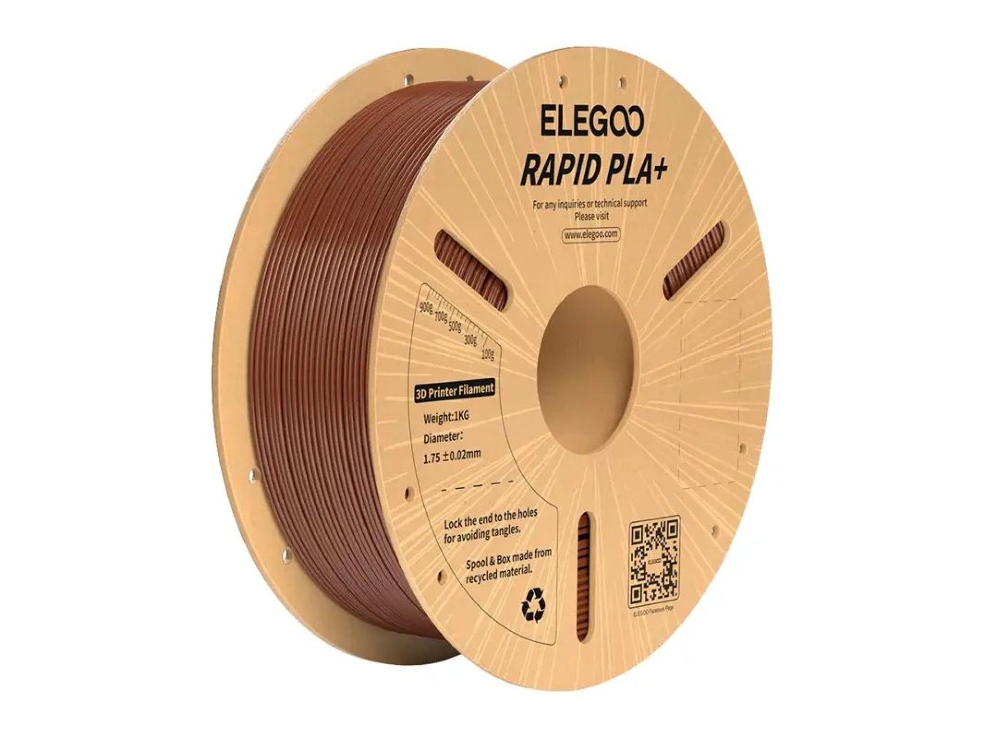 ELEGOO Rapid PLA+ Filament (Brown)