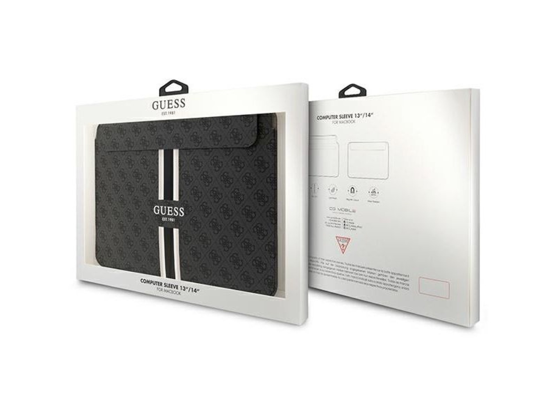 Capa Guess 4G com estampa de listras para laptop de 14