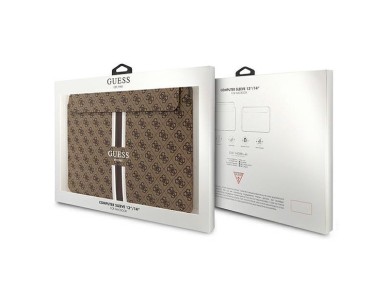 Funda Guess 4G con estampado de rayas para portátil de 14" - marrón Funda Guess 4G con estampado de rayas para portátil de 14" - marrón