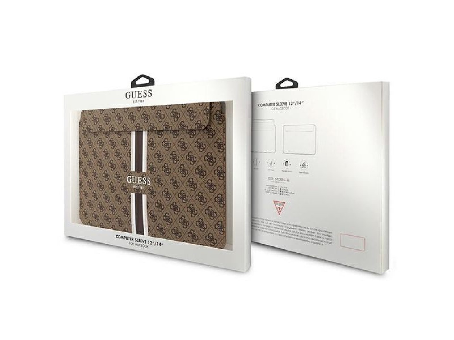 Capa Guess 4G com estampa de listras para laptop de 14