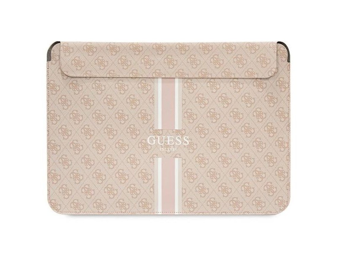 Guess 4G Printed Stripes cover for a 14" laptop - pink