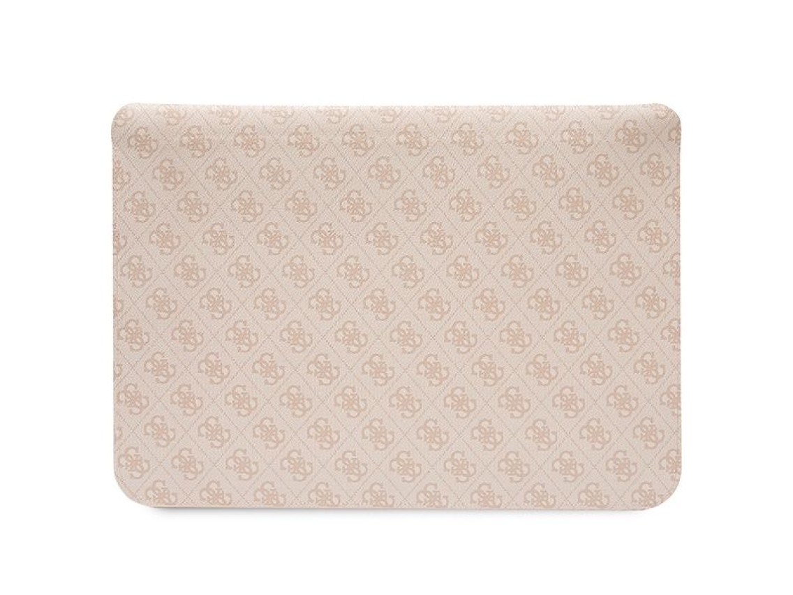 Capa Guess 4G com estampa de listras para laptop de 16" - rosa