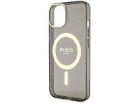 Funda Guess Glitter Gold MagSafe para iPhone 14 - negra Funda Guess Glitter Gold MagSafe para iPhone 14 - negra