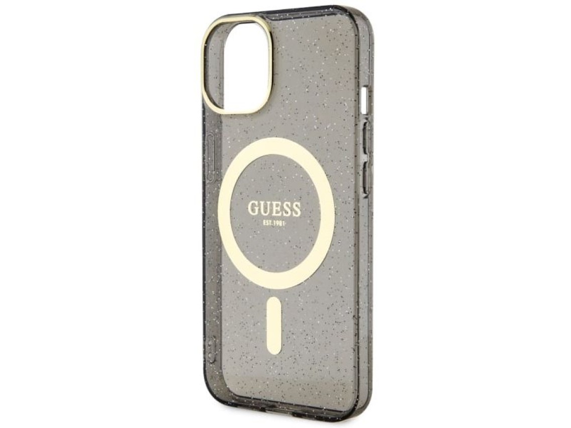 Guess GUHMP14MHCMCGK iPhone 14 Plus 6.7" black/black hardcase Glitter Gold MagSafe