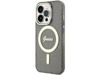 Capa rígida preta/preta com glitter dourado e MagSafe Guess GUHMP14LHCMCGK para iPhone 14 Pro de 6,1 Capa rígida preta/preta com glitter dourado e MagSafe Guess GUHMP14LHCMCGK para iPhone 14 Pro de 6,1