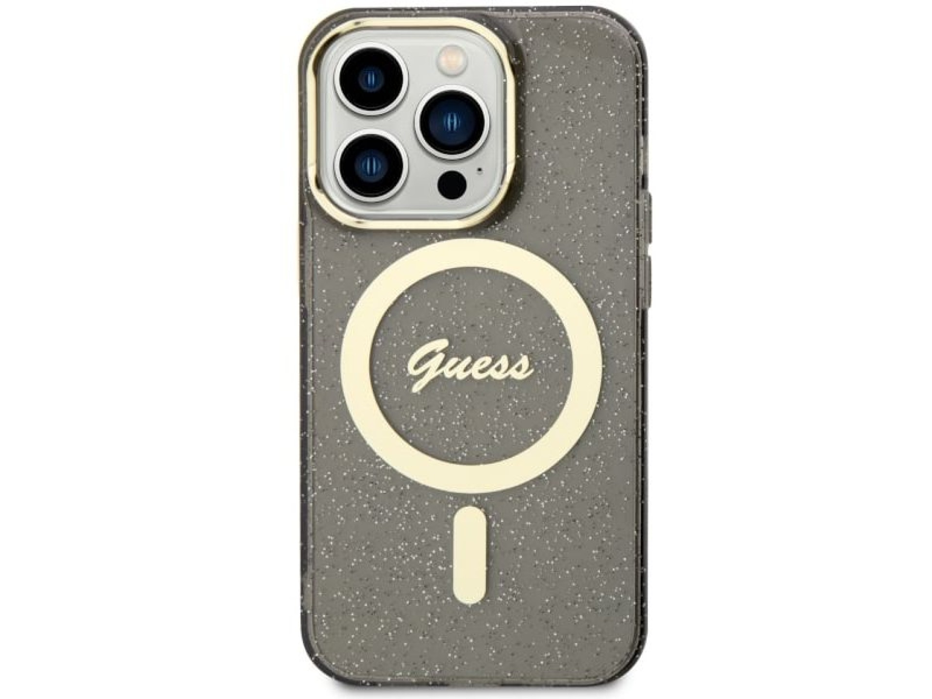 Capa rígida preta/preta Guess GUHMP14XHCMCGK para iPhone 14 Pro Max 6.7