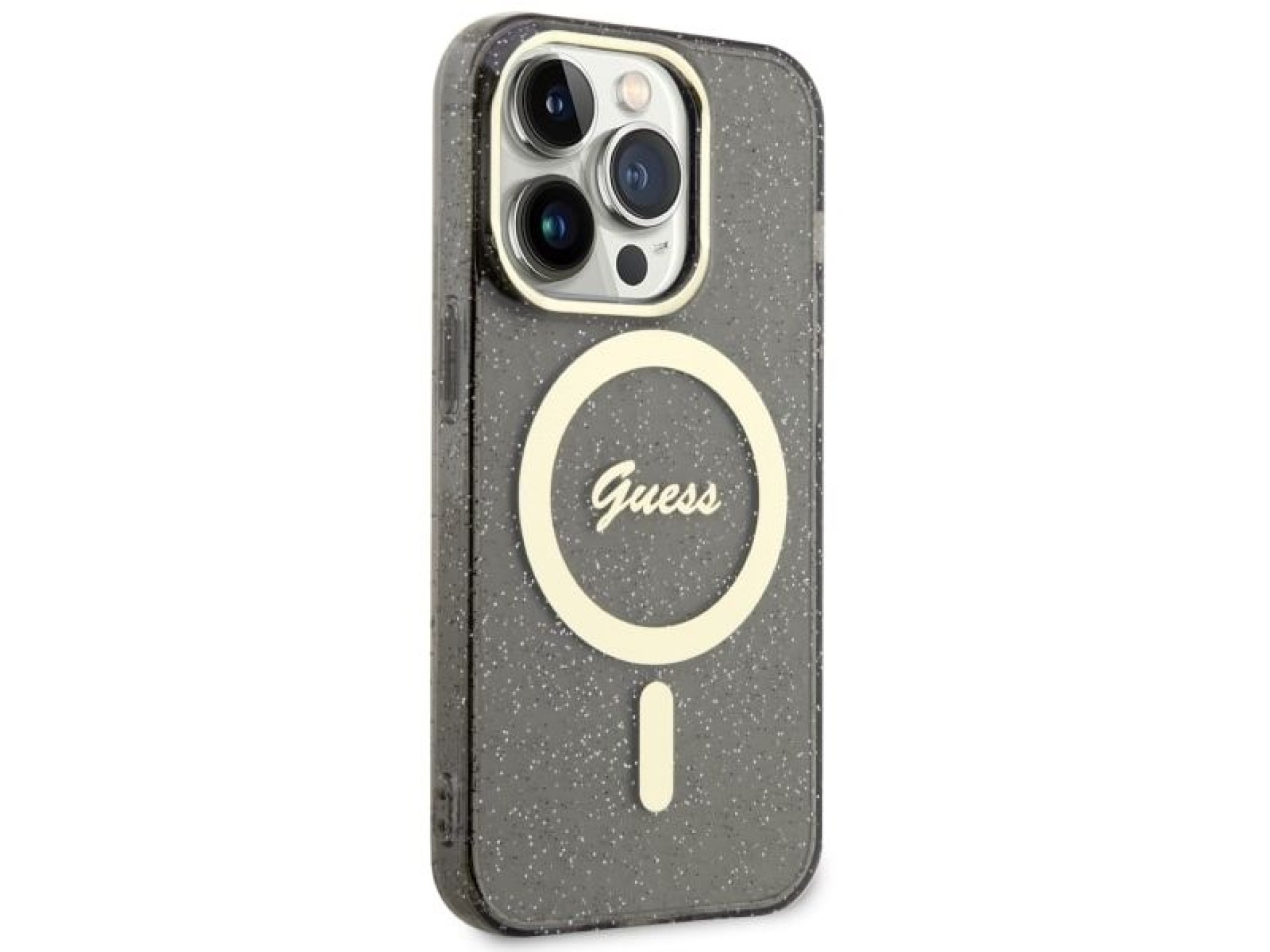 Capa rígida preta/preta Guess GUHMP14XHCMCGK para iPhone 14 Pro Max 6.7