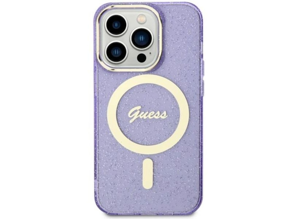 Guess GUHMN61HCMCGU iPhone 11 / Xr 6.1" purple/purple hardcase Glitter Gold MagSafe