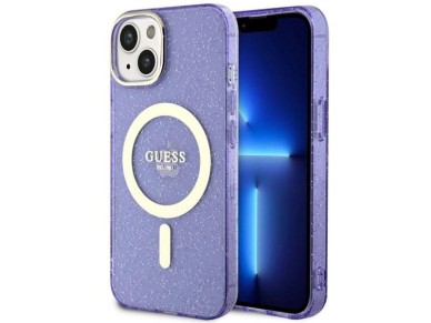 Guess GUHMP14MHCMCGU iPhone 14 Plus 6.7" purple/purple hardcase Glitter Gold MagSafe Guess GUHMP14MHCMCGU iPhone 14 Plus 6.7" purple/purple hardcase Glitter Gold MagSafe
