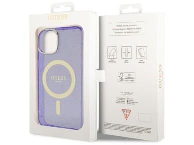Guess GUHMP14MHCMCGU iPhone 14 Plus 6.7" purple/purple hardcase Glitter Gold MagSafe Guess GUHMP14MHCMCGU iPhone 14 Plus 6.7" purple/purple hardcase Glitter Gold MagSafe