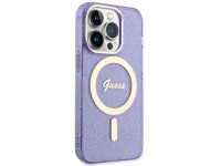 Capa rígida Guess GUHMP14LHCMCGU para iPhone 14 Pro 6.1" roxa/roxa com glitter dourado e MagSafe Capa rígida Guess GUHMP14LHCMCGU para iPhone 14 Pro 6.1" roxa/roxa com glitter dourado e MagSafe