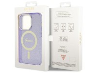 Capa rígida Guess GUHMP14LHCMCGU para iPhone 14 Pro 6.1" roxa/roxa com glitter dourado e MagSafe Capa rígida Guess GUHMP14LHCMCGU para iPhone 14 Pro 6.1" roxa/roxa com glitter dourado e MagSafe