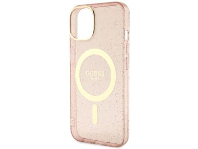 Guess GUHMP14MHCMCGP iPhone 14 Plus 6.7" pink/pink hardcase Glitter Gold MagSafe Guess GUHMP14MHCMCGP iPhone 14 Plus 6.7" pink/pink hardcase Glitter Gold MagSafe