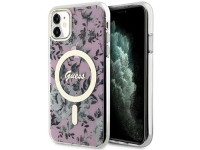 Capa rígida rosa com estampa floral MagSafe Guess GUHMN61HCFWSP para iPhone 11/Xr de 6,1 polegadas. Capa rígida rosa com estampa floral MagSafe Guess GUHMN61HCFWSP para iPhone 11/Xr de 6,1 polegadas.