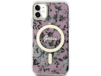 Capa rígida rosa com estampa floral MagSafe Guess GUHMN61HCFWSP para iPhone 11/Xr de 6,1 polegadas. Capa rígida rosa com estampa floral MagSafe Guess GUHMN61HCFWSP para iPhone 11/Xr de 6,1 polegadas.
