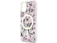 Capa rígida rosa com estampa floral MagSafe Guess GUHMN61HCFWSP para iPhone 11/Xr de 6,1 polegadas. Capa rígida rosa com estampa floral MagSafe Guess GUHMN61HCFWSP para iPhone 11/Xr de 6,1 polegadas.