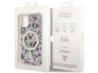 Capa rígida rosa com estampa floral MagSafe Guess GUHMN61HCFWSP para iPhone 11/Xr de 6,1 polegadas. Capa rígida rosa com estampa floral MagSafe Guess GUHMN61HCFWSP para iPhone 11/Xr de 6,1 polegadas.