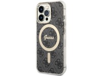 Funda rígida Guess GUHMP13LH4STK para iPhone 13 Pro / 13 de 6,1" en color negro/negro, compatible co Funda rígida Guess GUHMP13LH4STK para iPhone 13 Pro / 13 de 6,1" en color negro/negro, compatible co