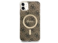 Capa rígida marrom/marrom Guess GUHMN61H4STW para iPhone 11 de 6,1" com 4G e MagSafe. Capa rígida marrom/marrom Guess GUHMN61H4STW para iPhone 11 de 6,1" com 4G e MagSafe.