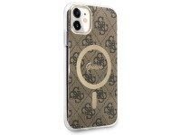 Capa rígida marrom/marrom Guess GUHMN61H4STW para iPhone 11 de 6,1" com 4G e MagSafe. Capa rígida marrom/marrom Guess GUHMN61H4STW para iPhone 11 de 6,1" com 4G e MagSafe.
