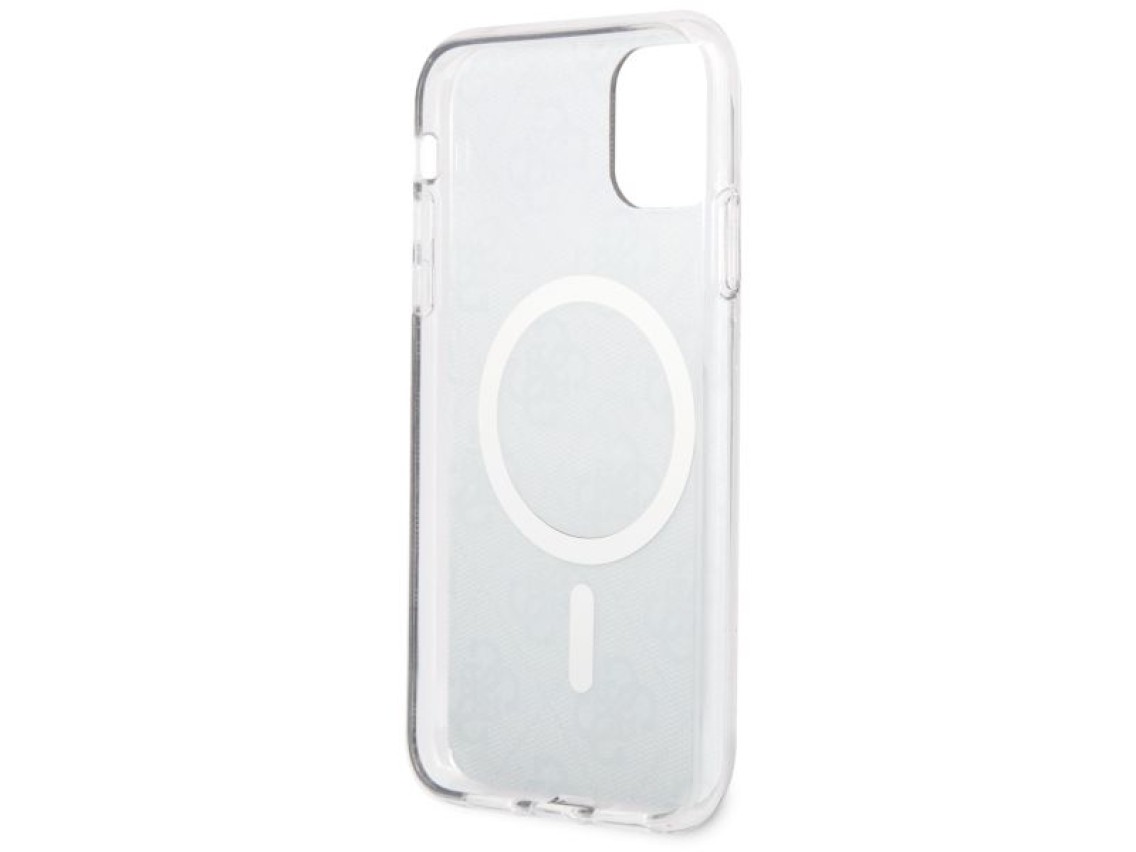 Capa rígida marrom/marrom Guess GUHMN61H4STW para iPhone 11 de 6,1" com 4G e MagSafe.