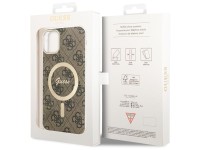 Capa rígida marrom/marrom Guess GUHMN61H4STW para iPhone 11 de 6,1" com 4G e MagSafe. Capa rígida marrom/marrom Guess GUHMN61H4STW para iPhone 11 de 6,1" com 4G e MagSafe.