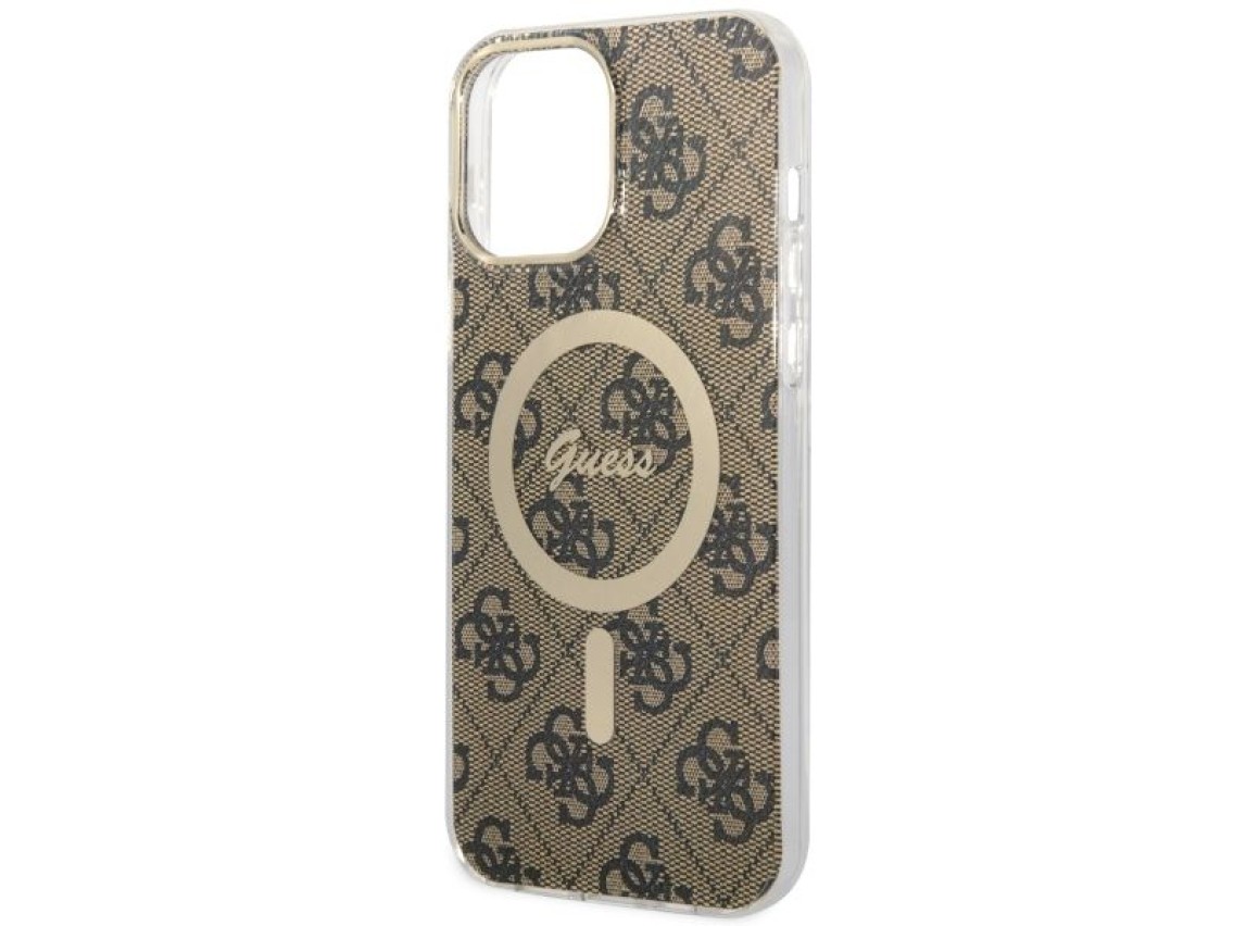 Capa rígida marrom/marrom Guess GUHMP13XH4STW para iPhone 13 Pro Max 6.7" com MagSafe 4G