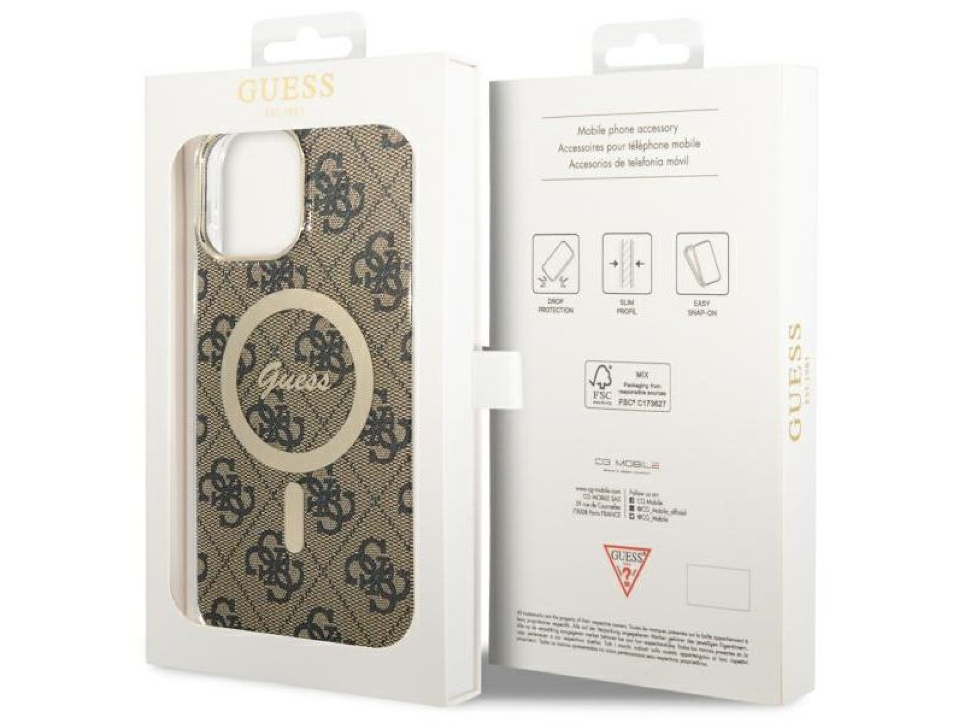 Capa rígida marrom/marrom Guess GUHMP13XH4STW para iPhone 13 Pro Max 6.7