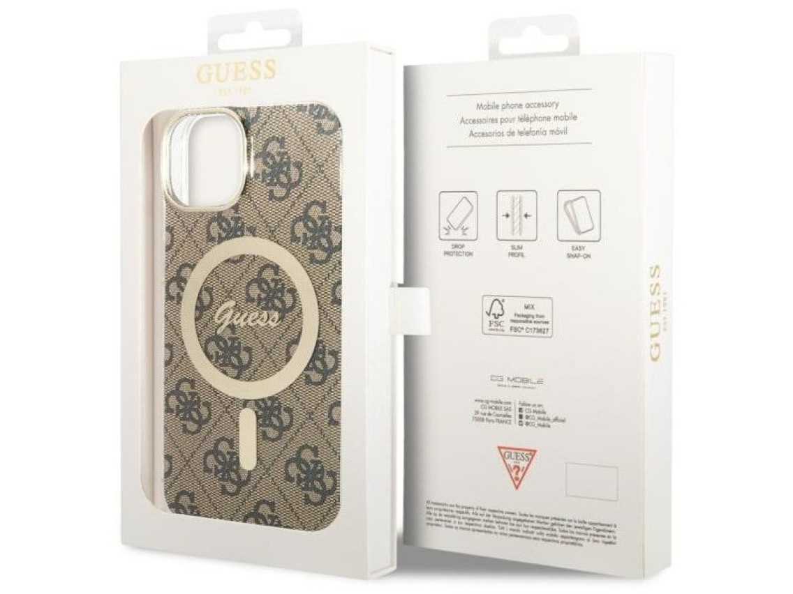 Capa Guess 4G MagSafe para iPhone 14 - marrom