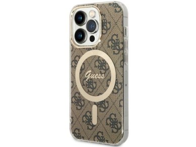 Guess GUHMP14LH4STW iPhone 14 Pro 6.1" brown/brown hardcase 4G MagSafe Guess GUHMP14LH4STW iPhone 14 Pro 6.1" brown/brown hardcase 4G MagSafe