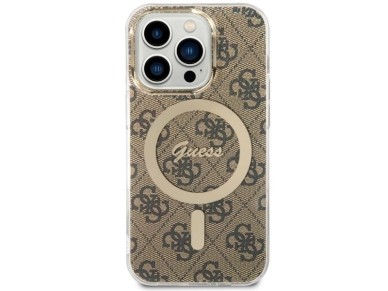 Guess GUHMP14LH4STW iPhone 14 Pro 6.1" brown/brown hardcase 4G MagSafe Guess GUHMP14LH4STW iPhone 14 Pro 6.1" brown/brown hardcase 4G MagSafe