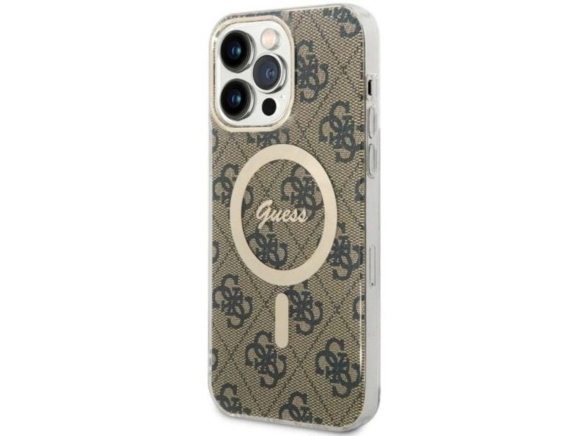 Capa rígida marrom/marrom Guess GUHMP14XH4STW para iPhone 14 Pro Max 6.7