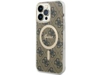 Capa rígida marrom/marrom Guess GUHMP14XH4STW para iPhone 14 Pro Max 6.7" com MagSafe 4G Capa rígida marrom/marrom Guess GUHMP14XH4STW para iPhone 14 Pro Max 6.7" com MagSafe 4G